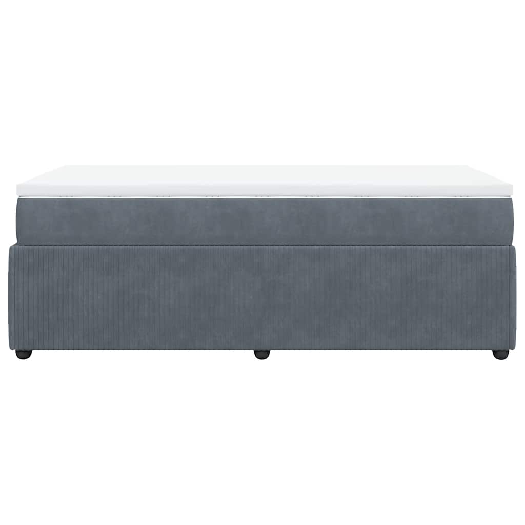 Boxspring met matras fluweel donkergrijs 100x200 cm is nu te koop bij PeponiXL, paradijselijk wonen!