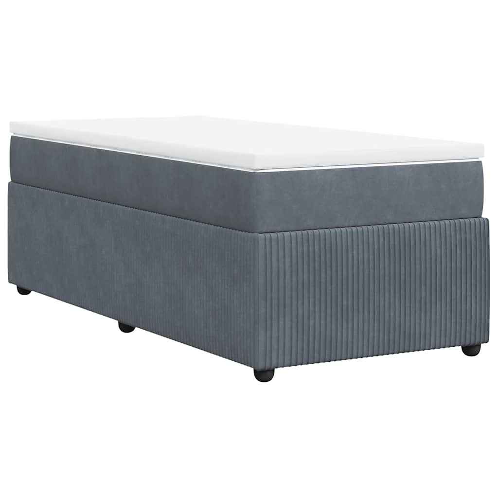 Boxspring met matras fluweel donkergrijs 100x200 cm is nu te koop bij PeponiXL, paradijselijk wonen!