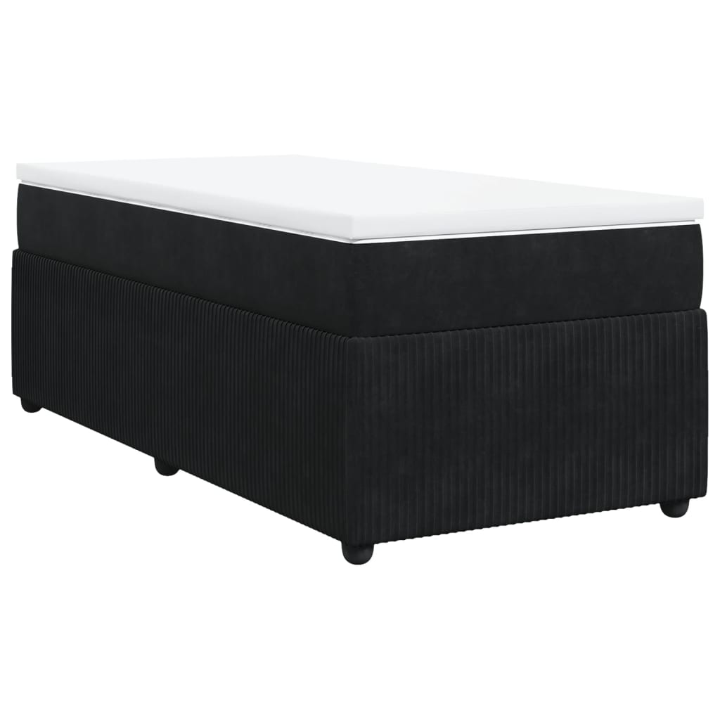 Boxspring met matras fluweel zwart 100x200 cm is nu te koop bij PeponiXL, paradijselijk wonen!