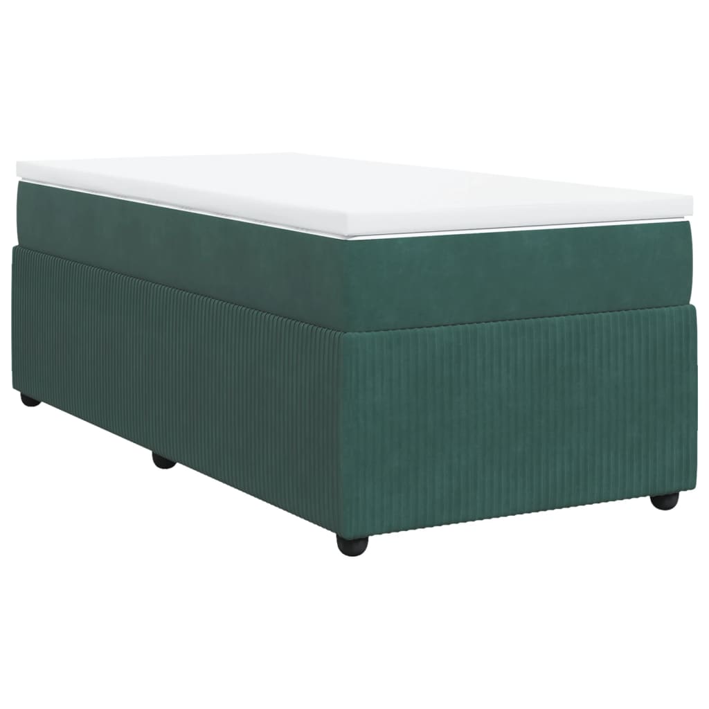 Boxspring met matras fluweel donkergroen 100x200 cm is nu te koop bij PeponiXL, paradijselijk wonen!