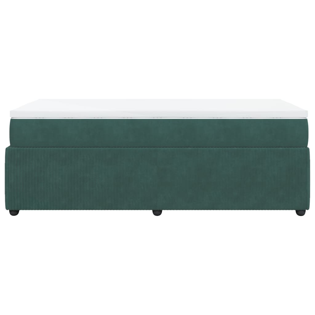 Boxspring met matras fluweel donkergroen 100x200 cm is nu te koop bij PeponiXL, paradijselijk wonen!