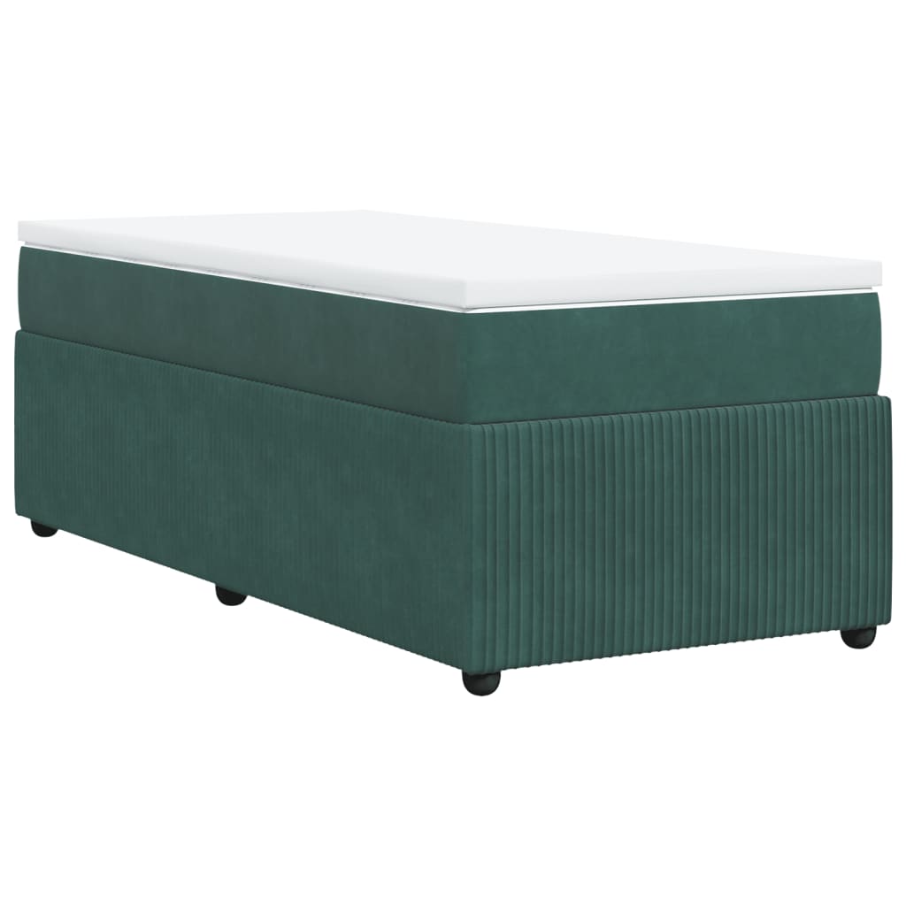 Boxspring met matras fluweel donkergroen 100x200 cm is nu te koop bij PeponiXL, paradijselijk wonen!
