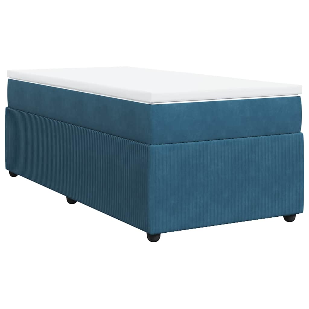 Boxspring met matras fluweel donkerblauw 100x200 cm is nu te koop bij PeponiXL, paradijselijk wonen!