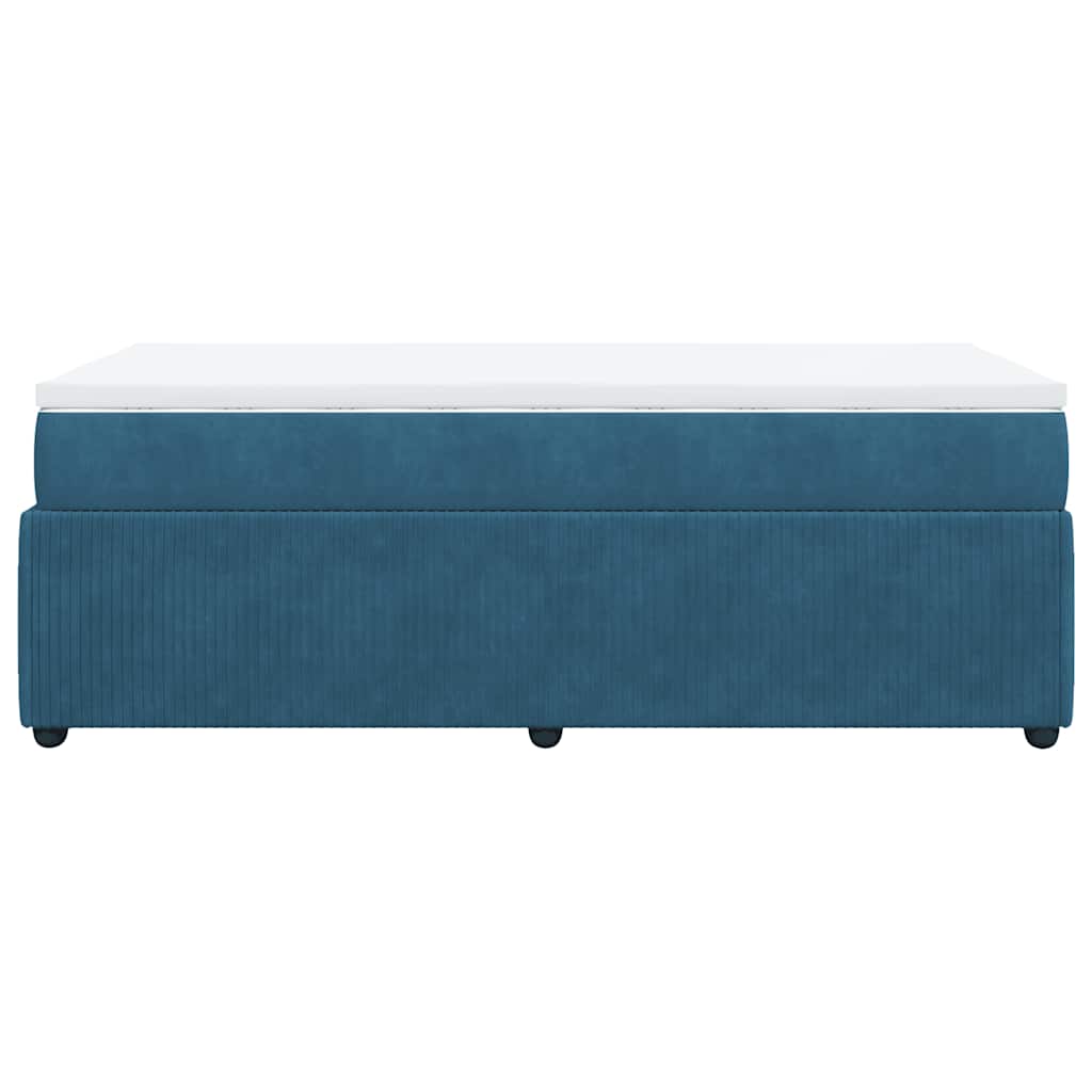 Boxspring met matras fluweel donkerblauw 100x200 cm is nu te koop bij PeponiXL, paradijselijk wonen!