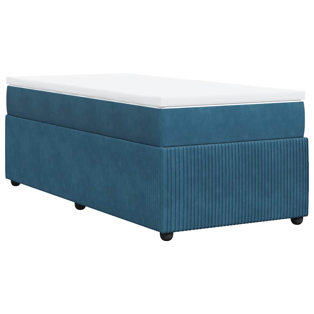 Boxspring met matras fluweel donkerblauw 100x200 cm is nu te koop bij PeponiXL, paradijselijk wonen!