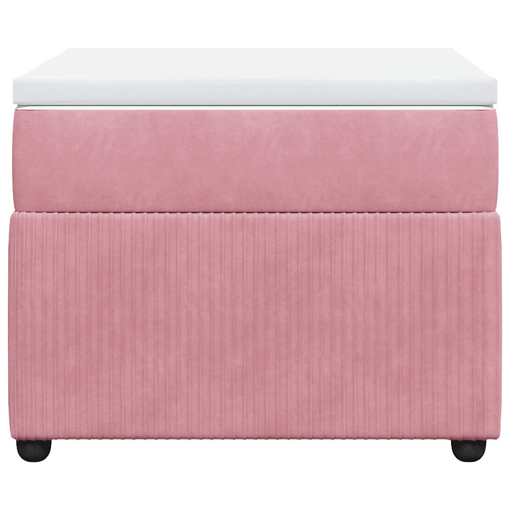 Boxspring met matras fluweel roze 100x200 cm is nu te koop bij PeponiXL, paradijselijk wonen!