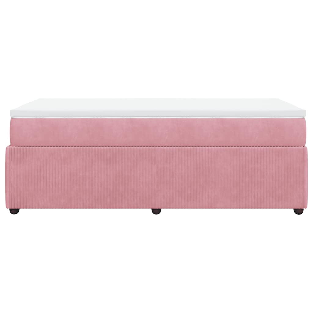 Boxspring met matras fluweel roze 100x200 cm is nu te koop bij PeponiXL, paradijselijk wonen!