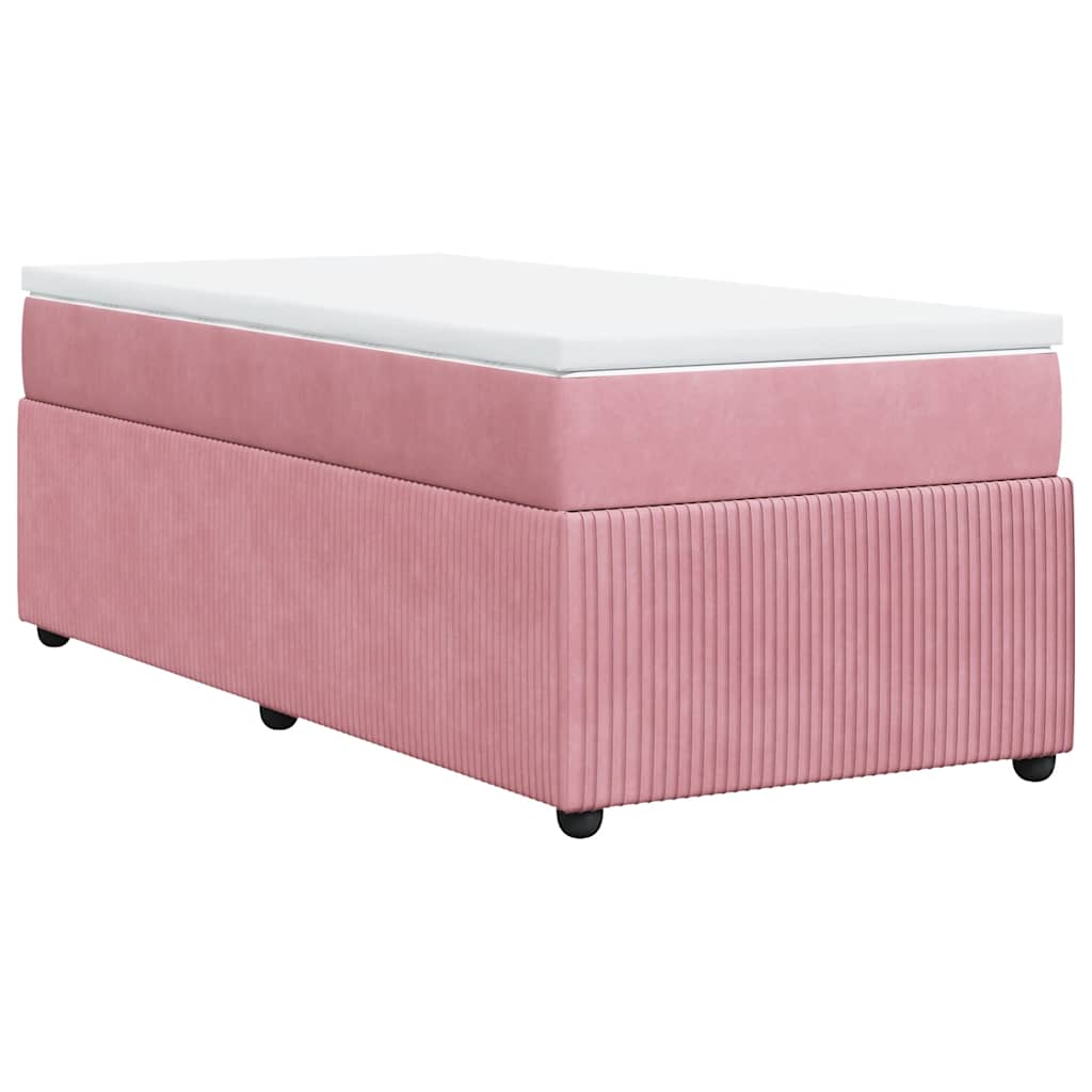 Boxspring met matras fluweel roze 100x200 cm is nu te koop bij PeponiXL, paradijselijk wonen!