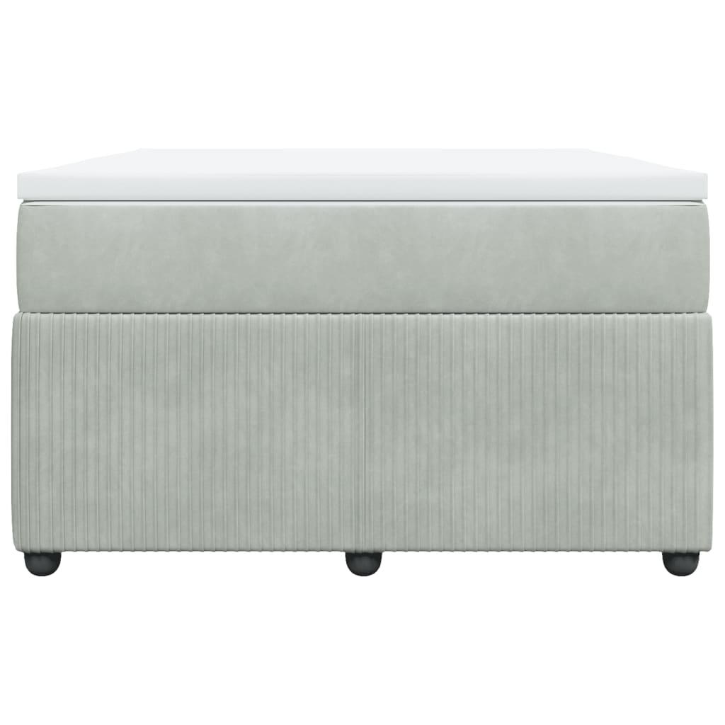 Boxspring met matras fluweel lichtgrijs 120x190 cm is nu te koop bij PeponiXL, paradijselijk wonen!
