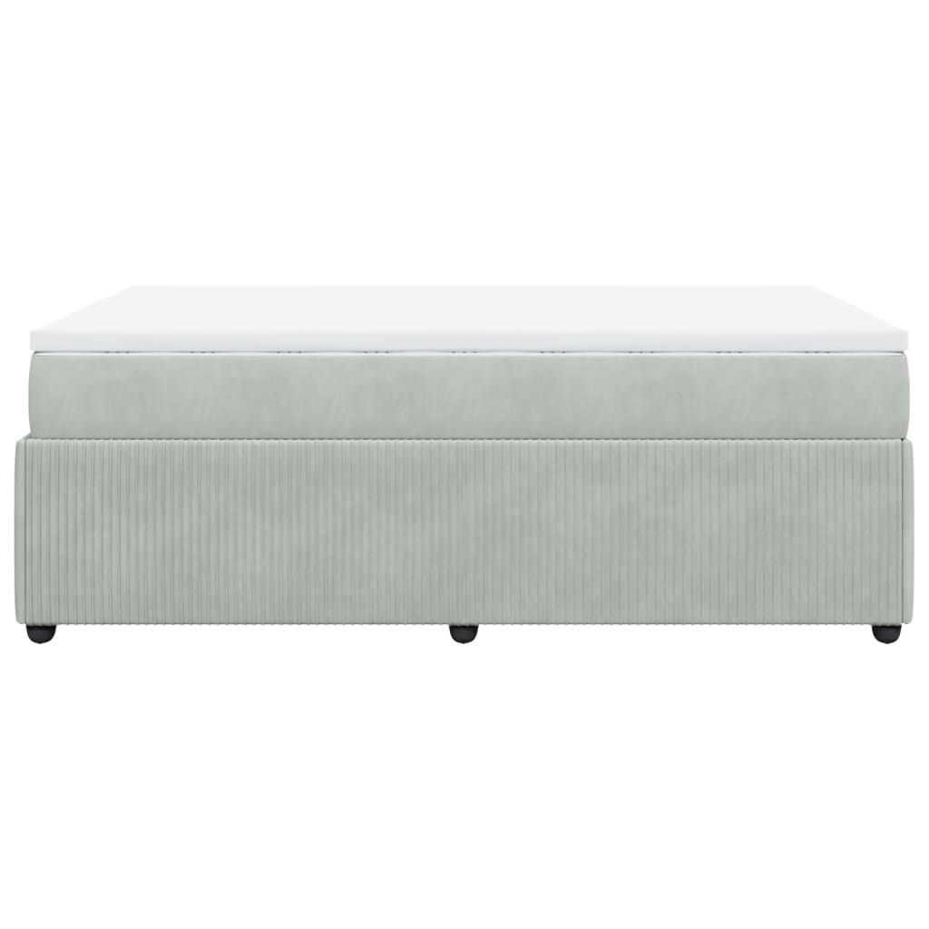 Boxspring met matras fluweel lichtgrijs 120x190 cm is nu te koop bij PeponiXL, paradijselijk wonen!