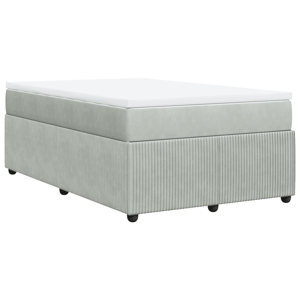 Boxspring met matras fluweel lichtgrijs 120x190 cm is nu te koop bij PeponiXL, paradijselijk wonen!