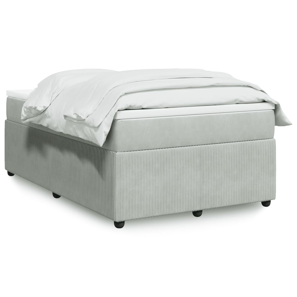 Boxspring met matras fluweel lichtgrijs 120x190 cm is nu te koop bij PeponiXL, paradijselijk wonen!