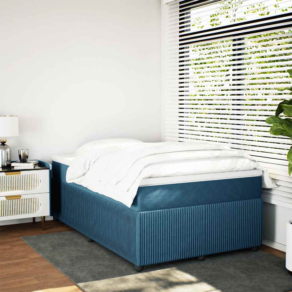 Boxspring met matras fluweel donkerblauw 120x190 cm is nu te koop bij PeponiXL, paradijselijk wonen!