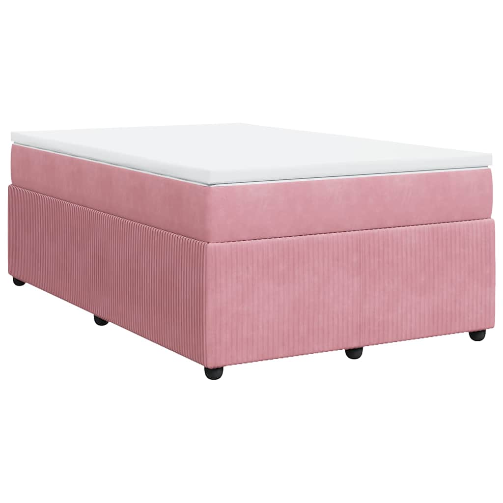 Boxspring met matras fluweel roze 120x190 cm is nu te koop bij PeponiXL, paradijselijk wonen!