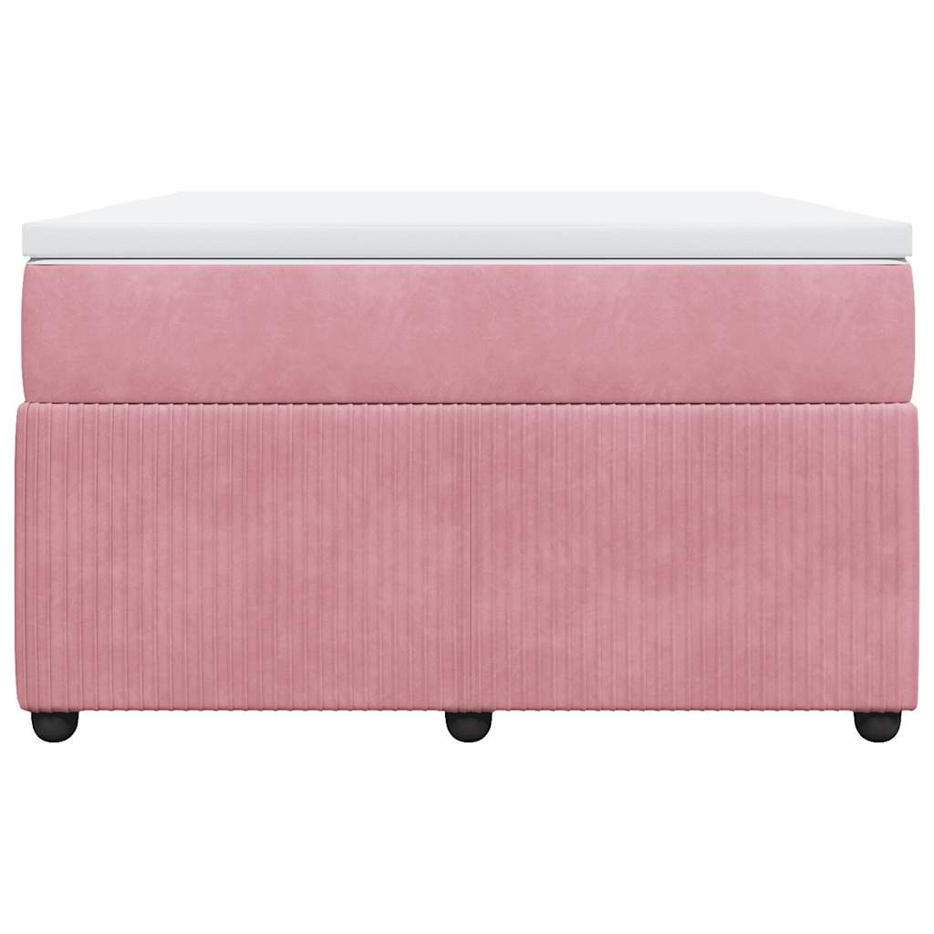 Boxspring met matras fluweel roze 120x190 cm is nu te koop bij PeponiXL, paradijselijk wonen!