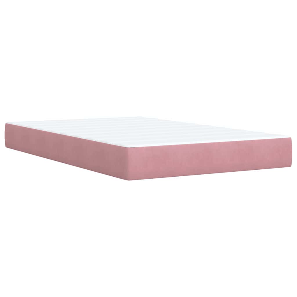 Boxspring met matras fluweel roze 120x190 cm is nu te koop bij PeponiXL, paradijselijk wonen!