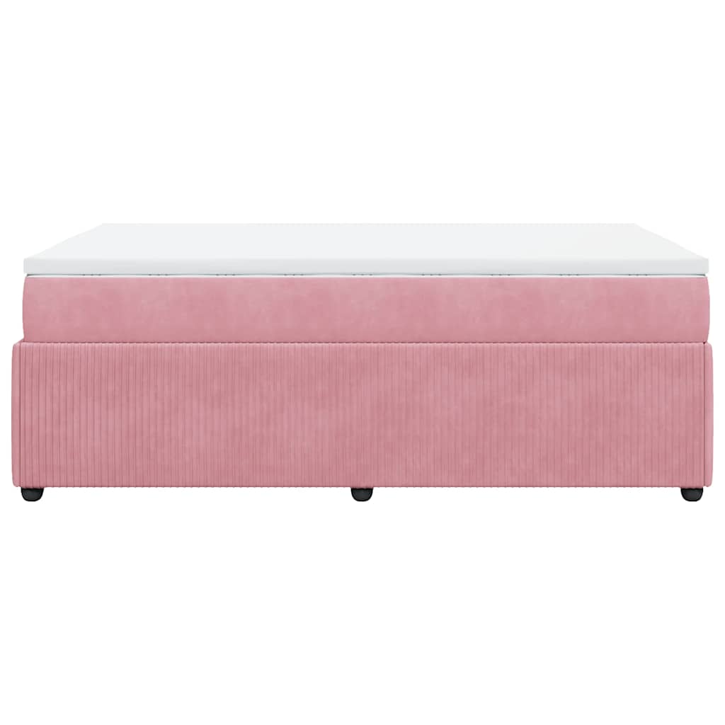 Boxspring met matras fluweel roze 120x190 cm is nu te koop bij PeponiXL, paradijselijk wonen!