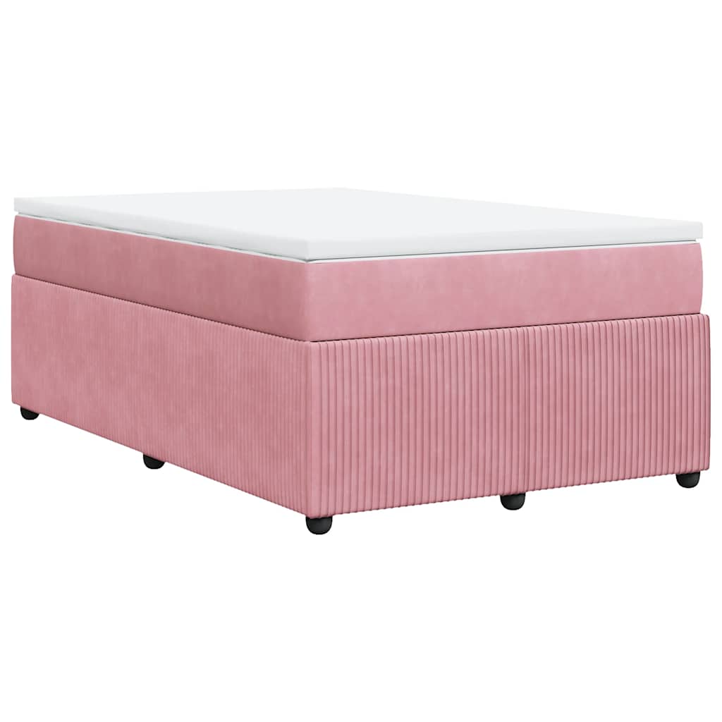 Boxspring met matras fluweel roze 120x190 cm is nu te koop bij PeponiXL, paradijselijk wonen!