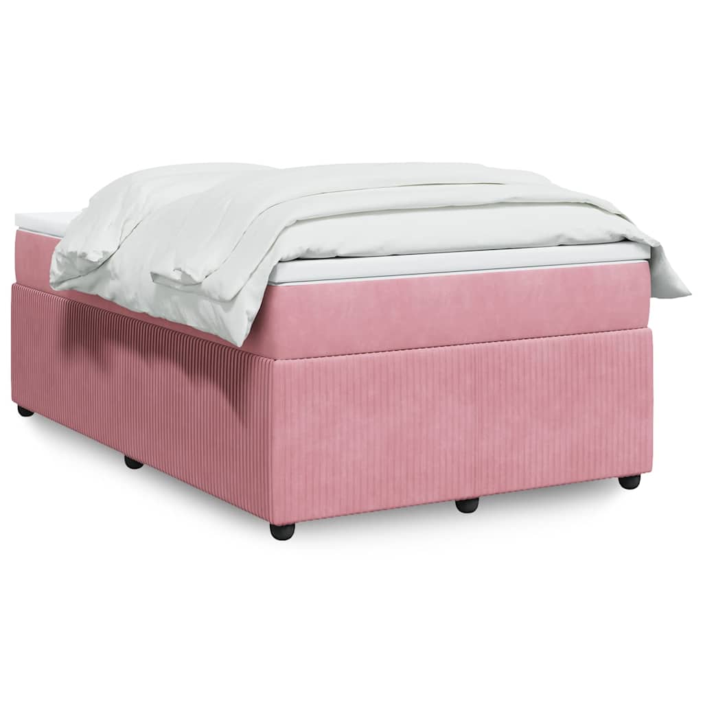 Boxspring met matras fluweel roze 120x190 cm is nu te koop bij PeponiXL, paradijselijk wonen!