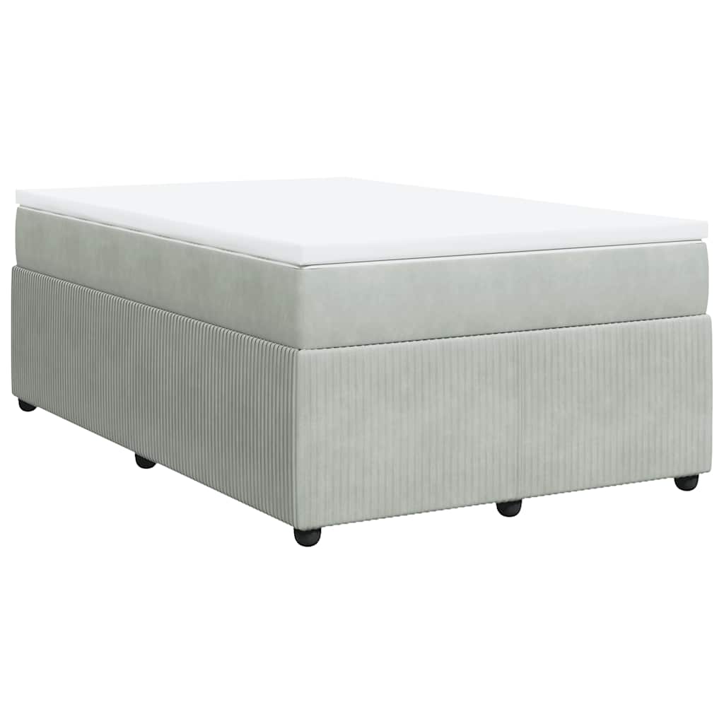 Boxspring met matras fluweel lichtgrijs 120x200 cm is nu te koop bij PeponiXL, paradijselijk wonen!