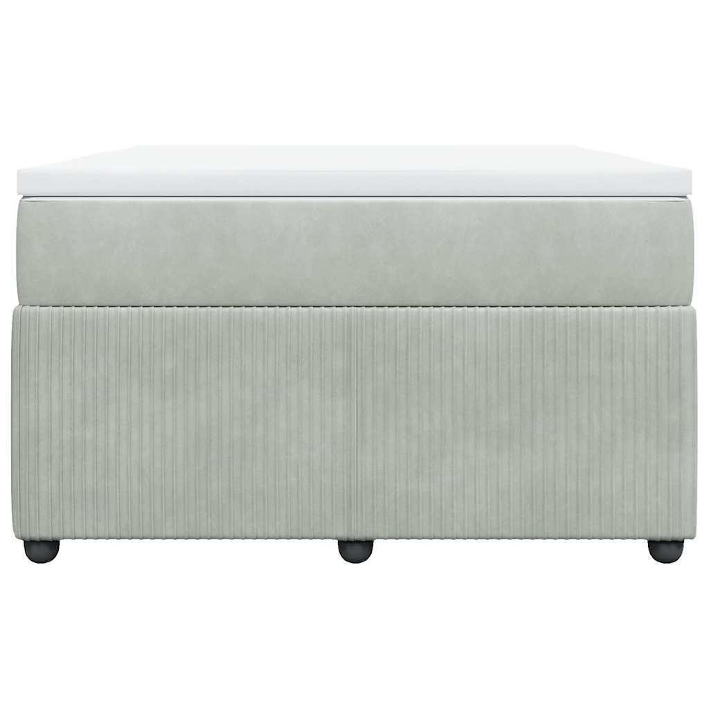 Boxspring met matras fluweel lichtgrijs 120x200 cm is nu te koop bij PeponiXL, paradijselijk wonen!