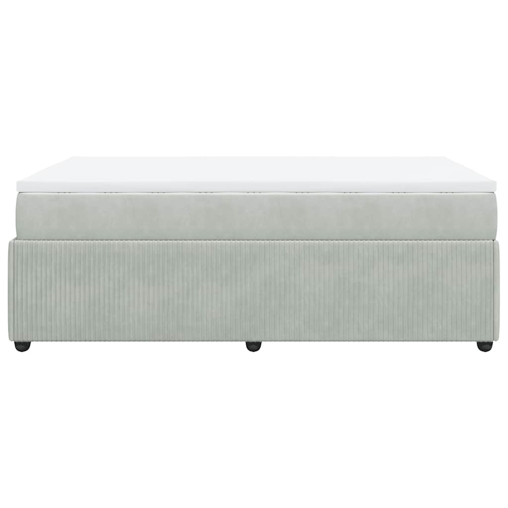 Boxspring met matras fluweel lichtgrijs 120x200 cm is nu te koop bij PeponiXL, paradijselijk wonen!