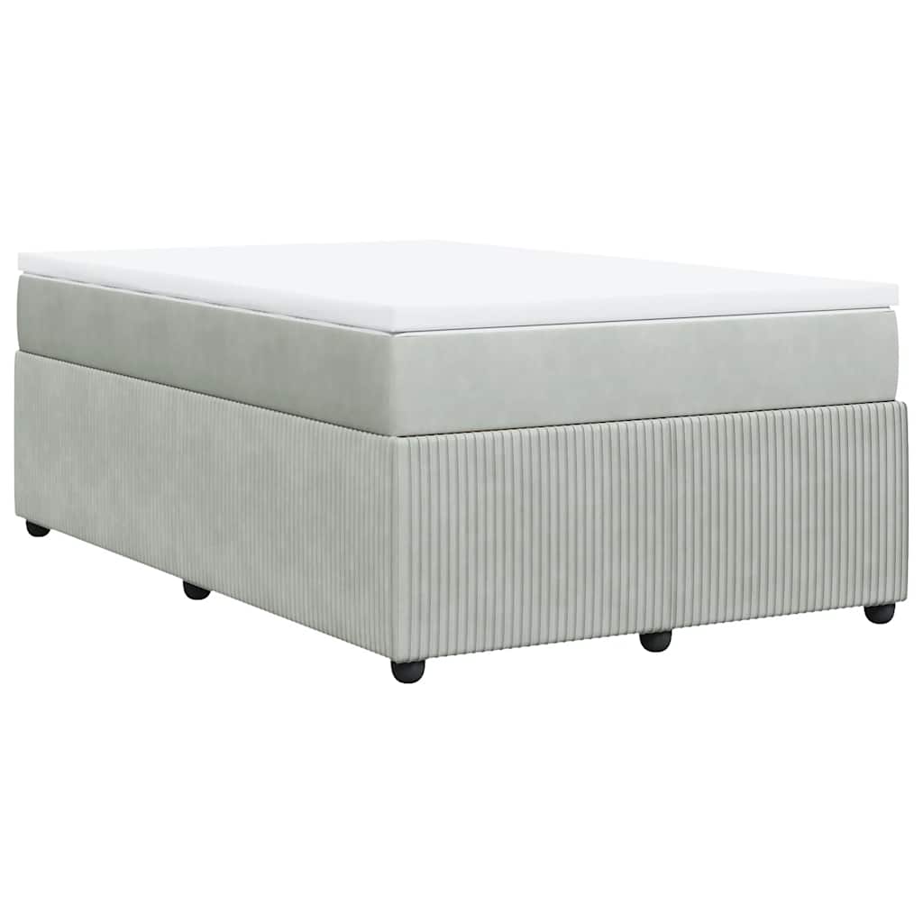 Boxspring met matras fluweel lichtgrijs 120x200 cm is nu te koop bij PeponiXL, paradijselijk wonen!
