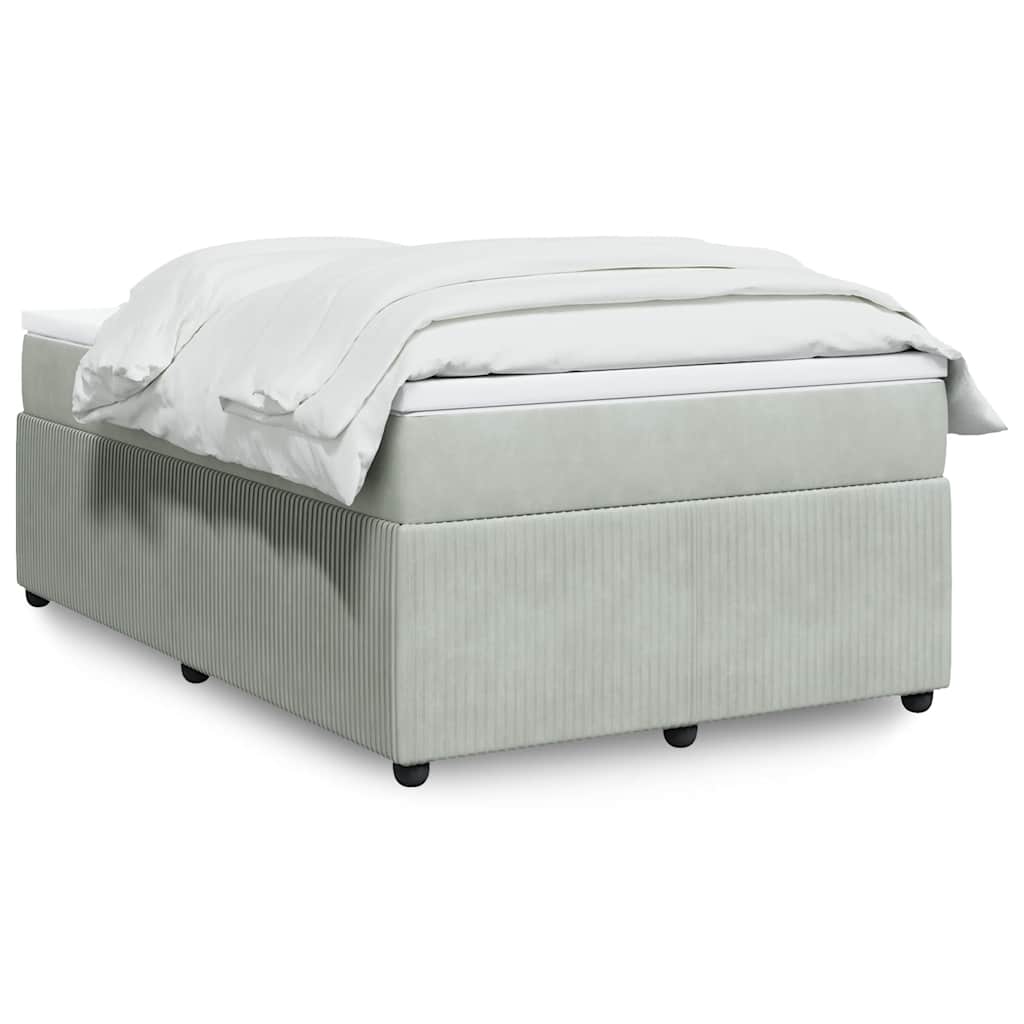 Boxspring met matras fluweel lichtgrijs 120x200 cm is nu te koop bij PeponiXL, paradijselijk wonen!