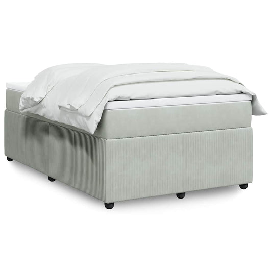 Boxspring met matras fluweel lichtgrijs 120x200 cm is nu te koop bij PeponiXL, paradijselijk wonen!