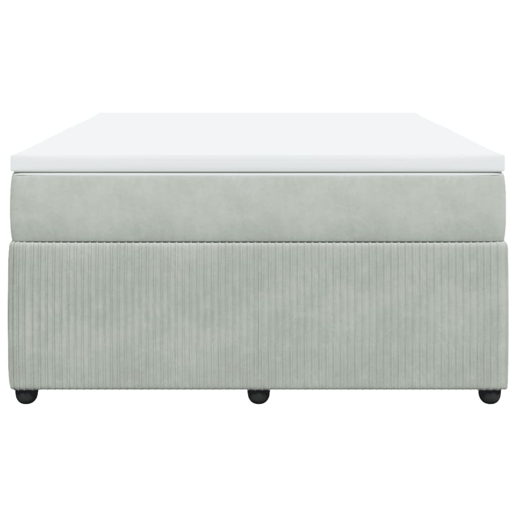 Boxspring met matras fluweel lichtgrijs 140x190 cm is nu te koop bij PeponiXL, paradijselijk wonen!