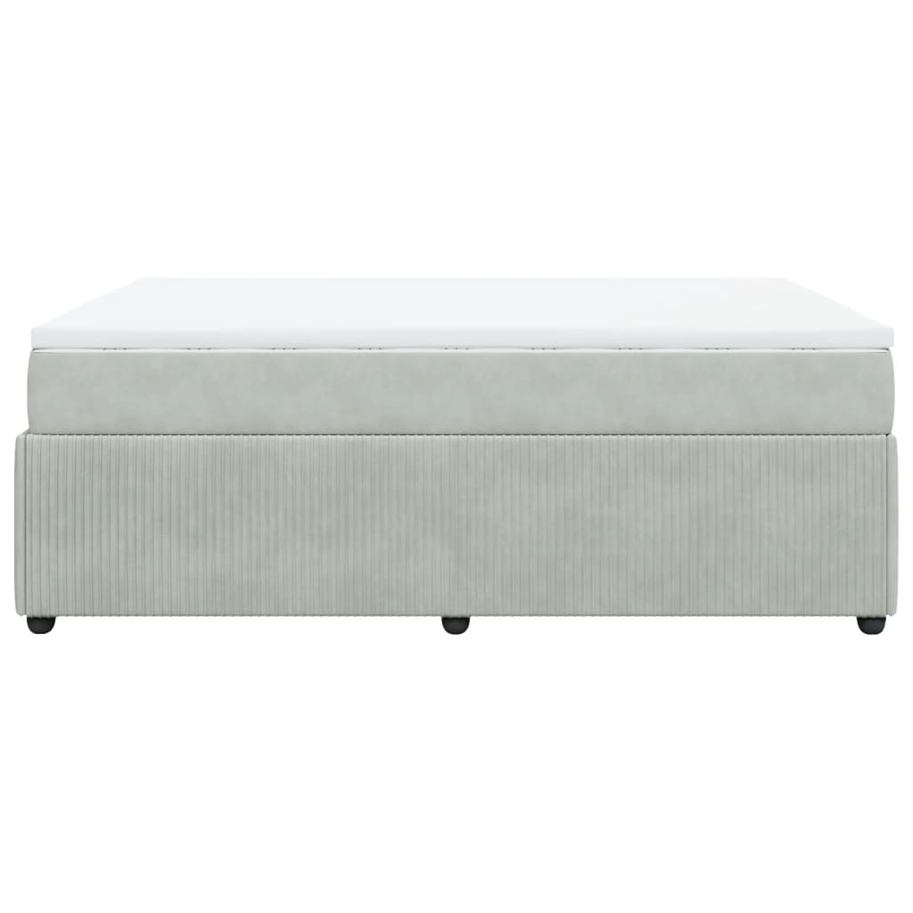 Boxspring met matras fluweel lichtgrijs 140x190 cm is nu te koop bij PeponiXL, paradijselijk wonen!