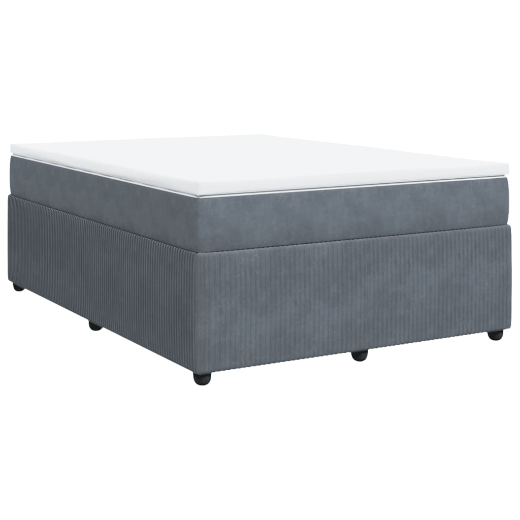 Boxspring met matras fluweel donkergrijs 140x190 cm is nu te koop bij PeponiXL, paradijselijk wonen!