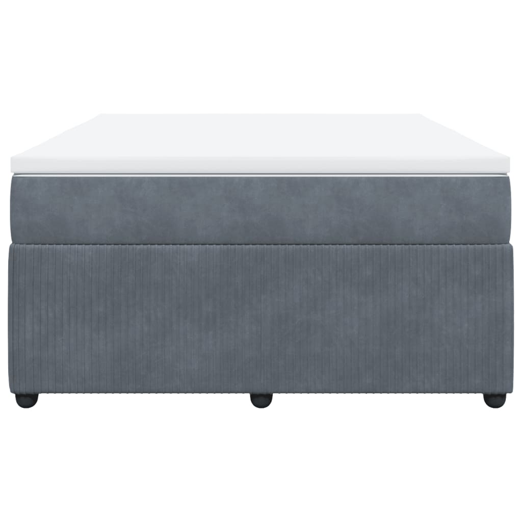 Boxspring met matras fluweel donkergrijs 140x190 cm is nu te koop bij PeponiXL, paradijselijk wonen!