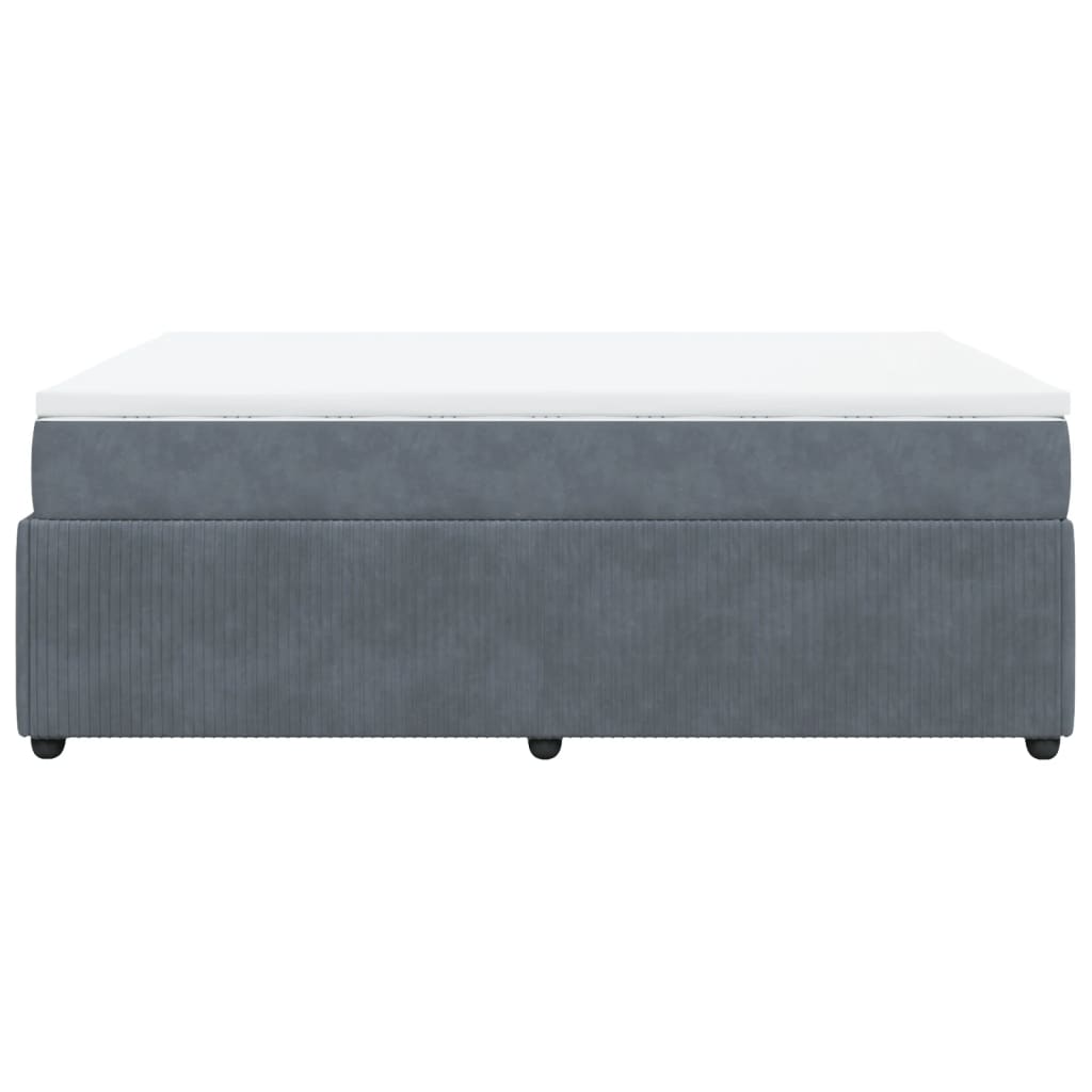 Boxspring met matras fluweel donkergrijs 140x190 cm is nu te koop bij PeponiXL, paradijselijk wonen!