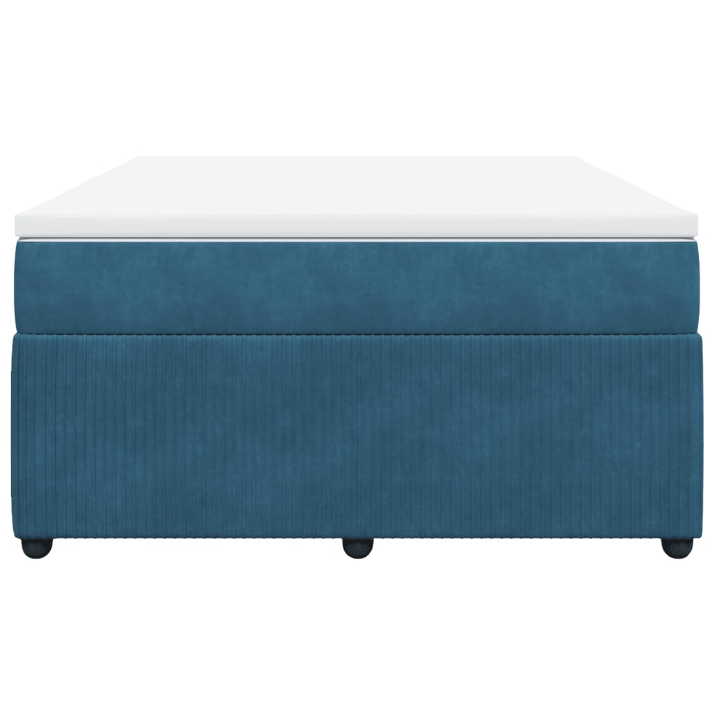 Boxspring met matras fluweel donkerblauw 140x190 cm is nu te koop bij PeponiXL, paradijselijk wonen!