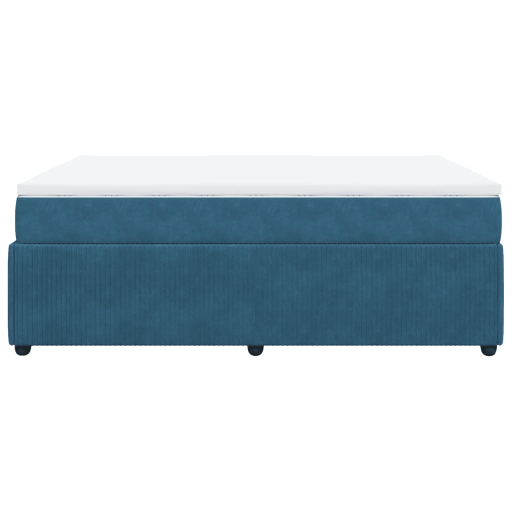 Boxspring met matras fluweel donkerblauw 140x190 cm is nu te koop bij PeponiXL, paradijselijk wonen!
