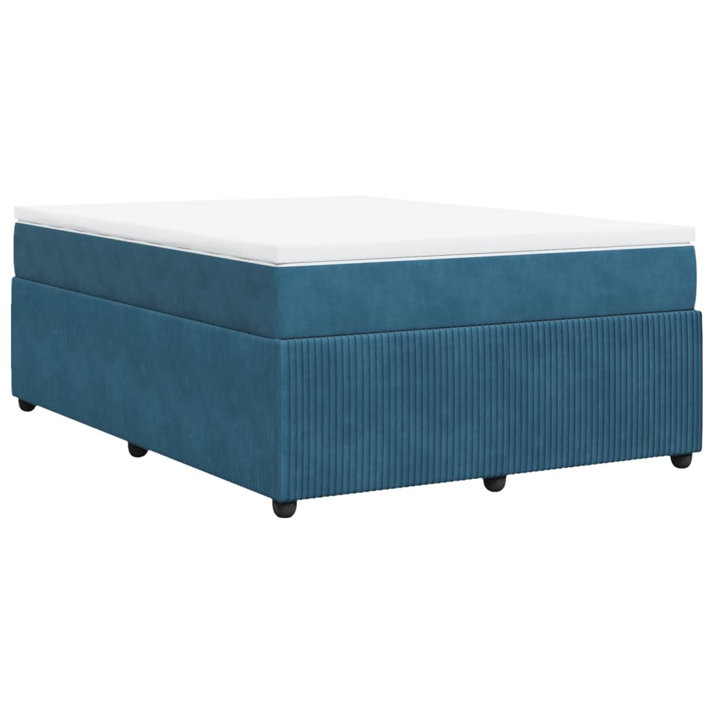 Boxspring met matras fluweel donkerblauw 140x190 cm is nu te koop bij PeponiXL, paradijselijk wonen!