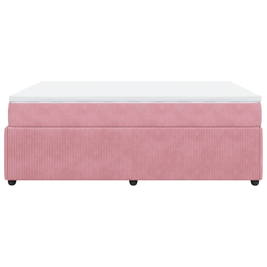 Boxspring met matras fluweel roze 140x190 cm is nu te koop bij PeponiXL, paradijselijk wonen!