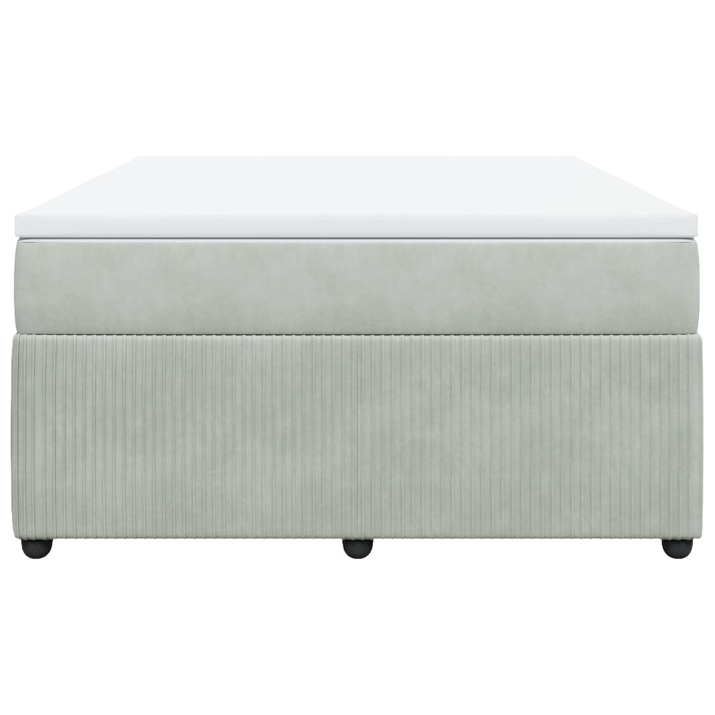 Boxspring met matras fluweel lichtgrijs 140x200 cm is nu te koop bij PeponiXL, paradijselijk wonen!