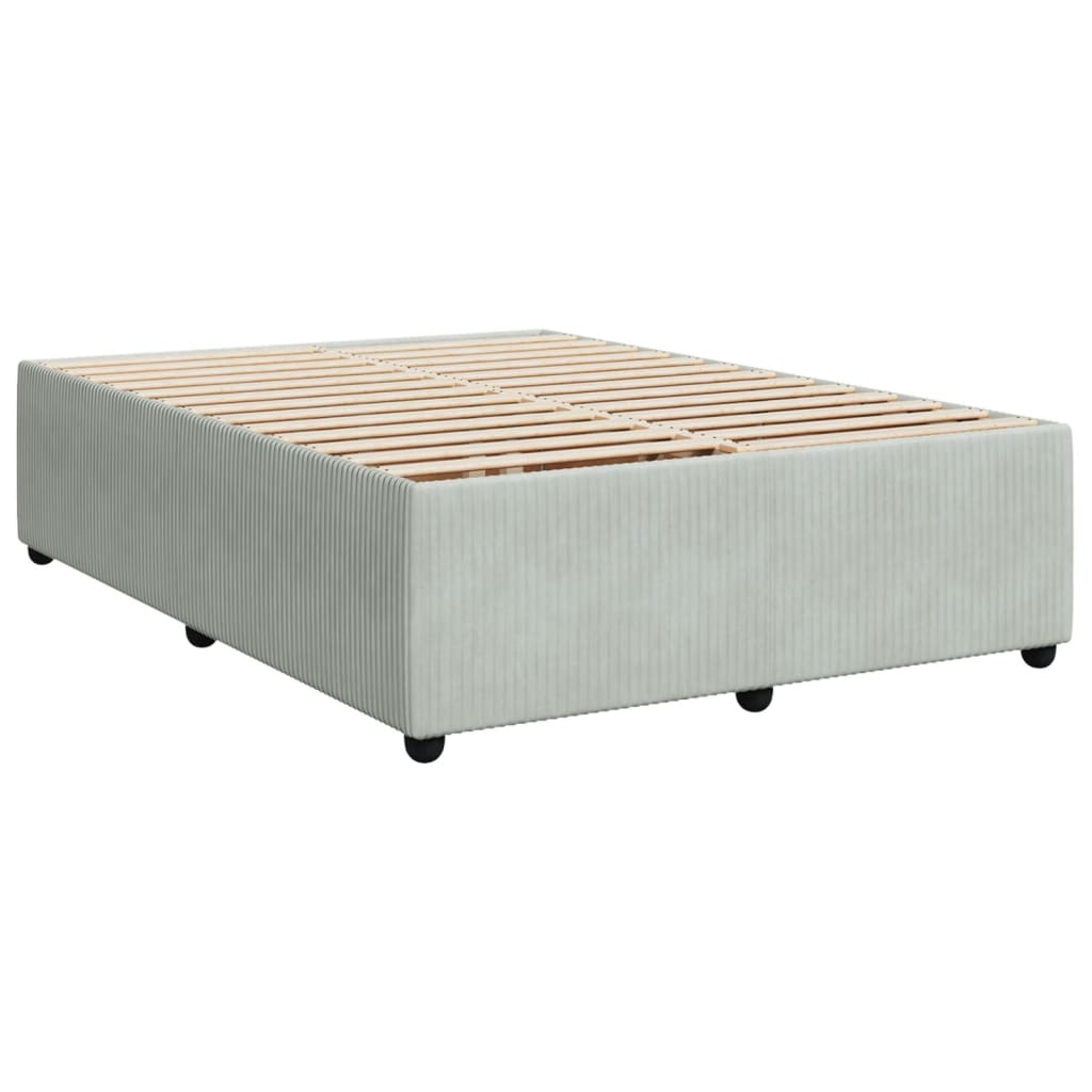 Boxspring met matras fluweel lichtgrijs 140x200 cm is nu te koop bij PeponiXL, paradijselijk wonen!