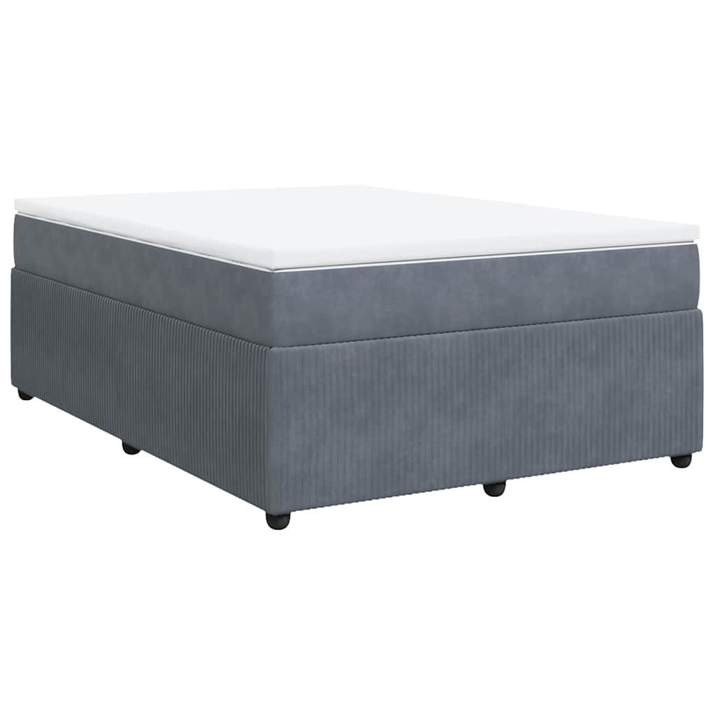 Boxspring met matras fluweel donkergrijs 140x200 cm is nu te koop bij PeponiXL, paradijselijk wonen!