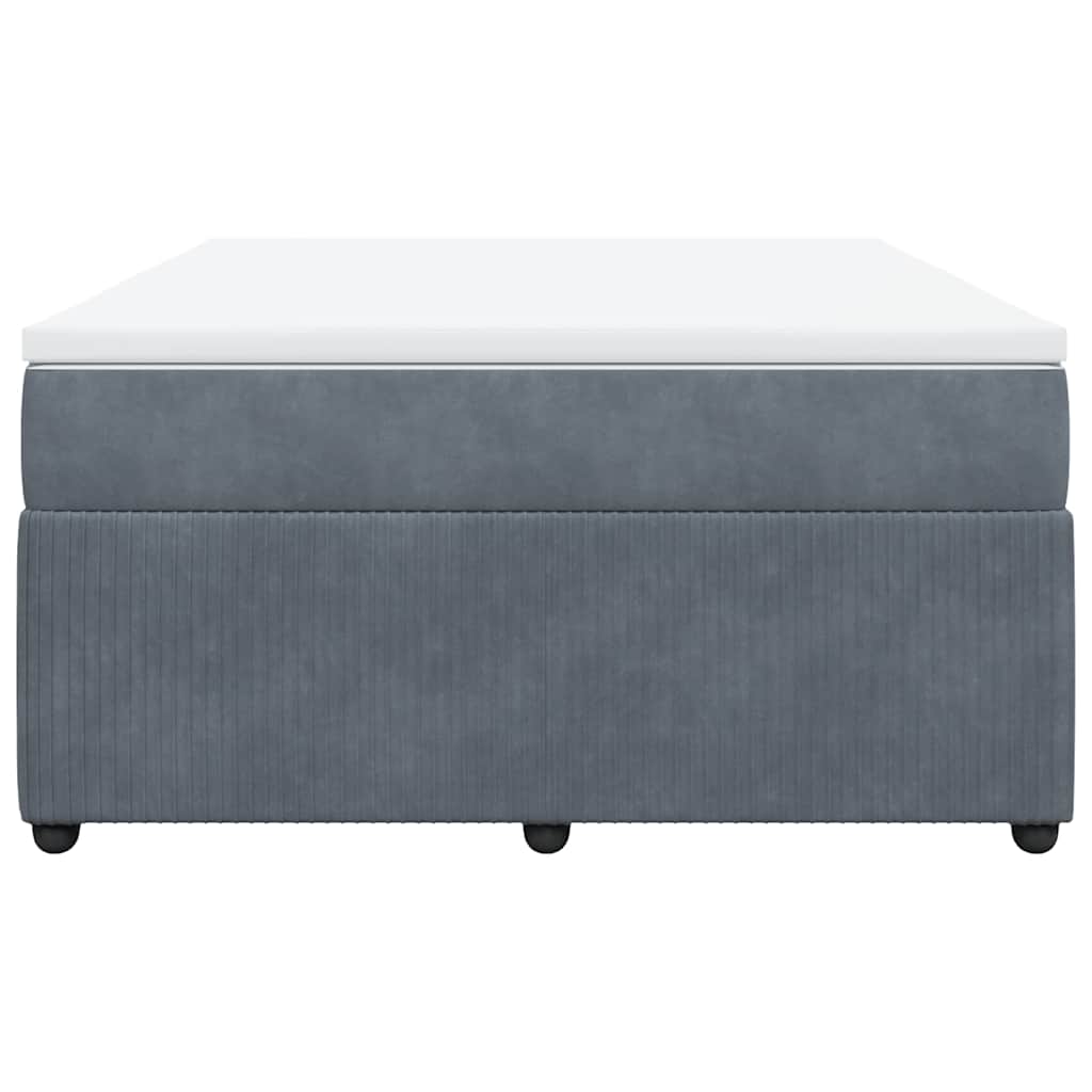 Boxspring met matras fluweel donkergrijs 140x200 cm is nu te koop bij PeponiXL, paradijselijk wonen!