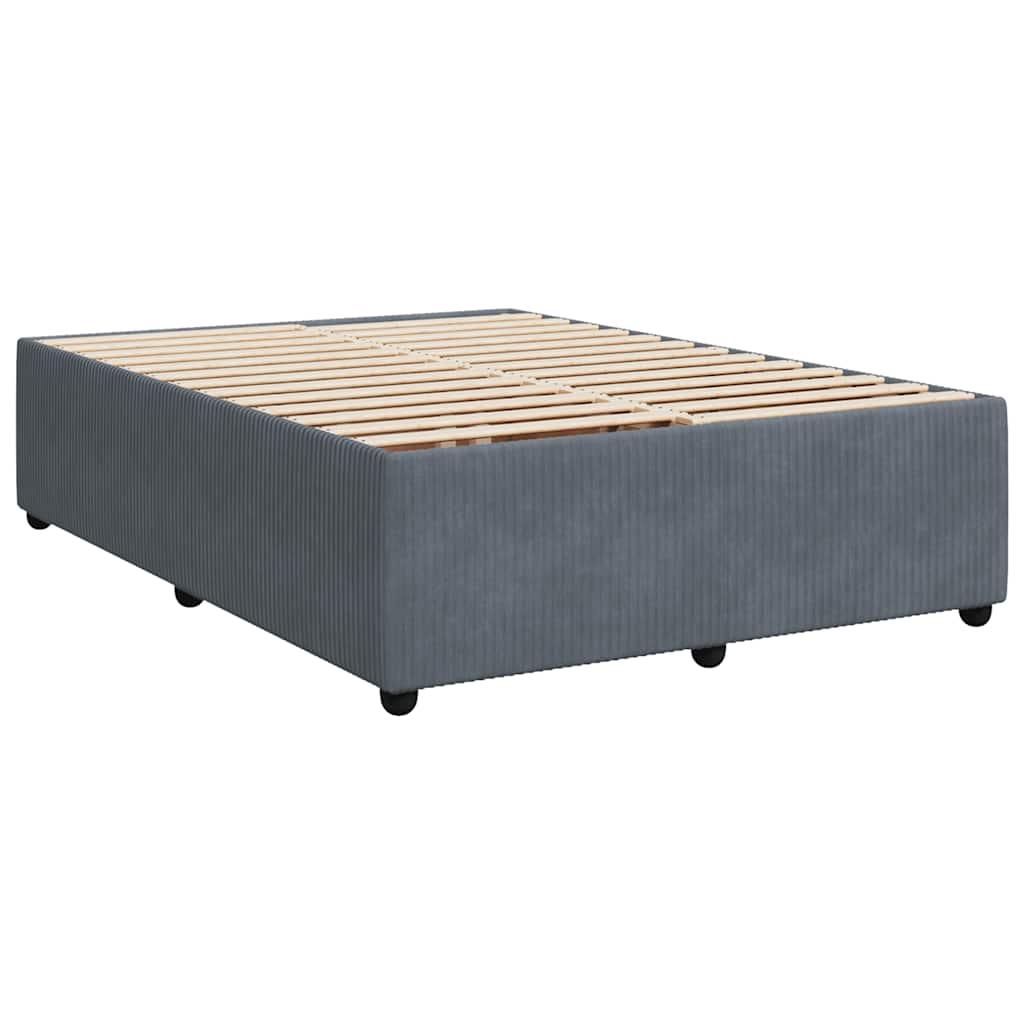 Boxspring met matras fluweel donkergrijs 140x200 cm is nu te koop bij PeponiXL, paradijselijk wonen!