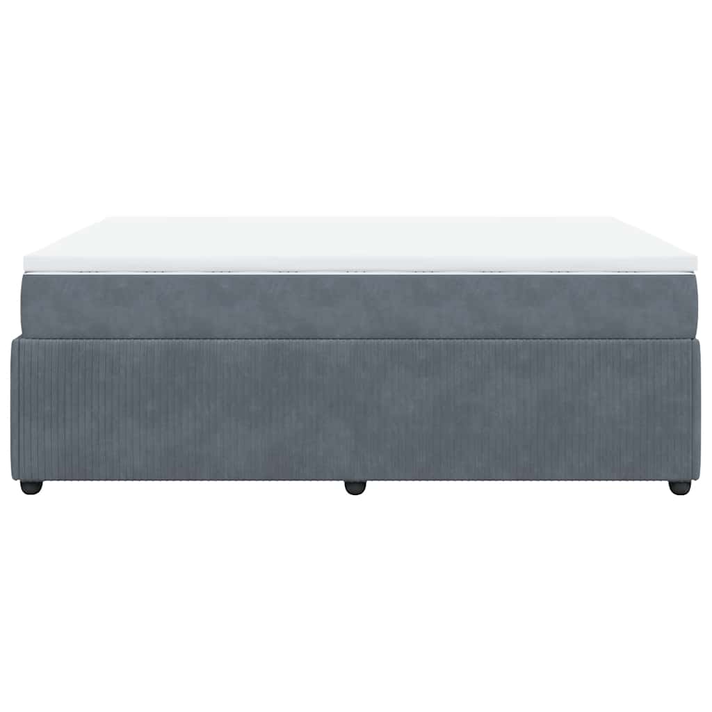 Boxspring met matras fluweel donkergrijs 140x200 cm is nu te koop bij PeponiXL, paradijselijk wonen!