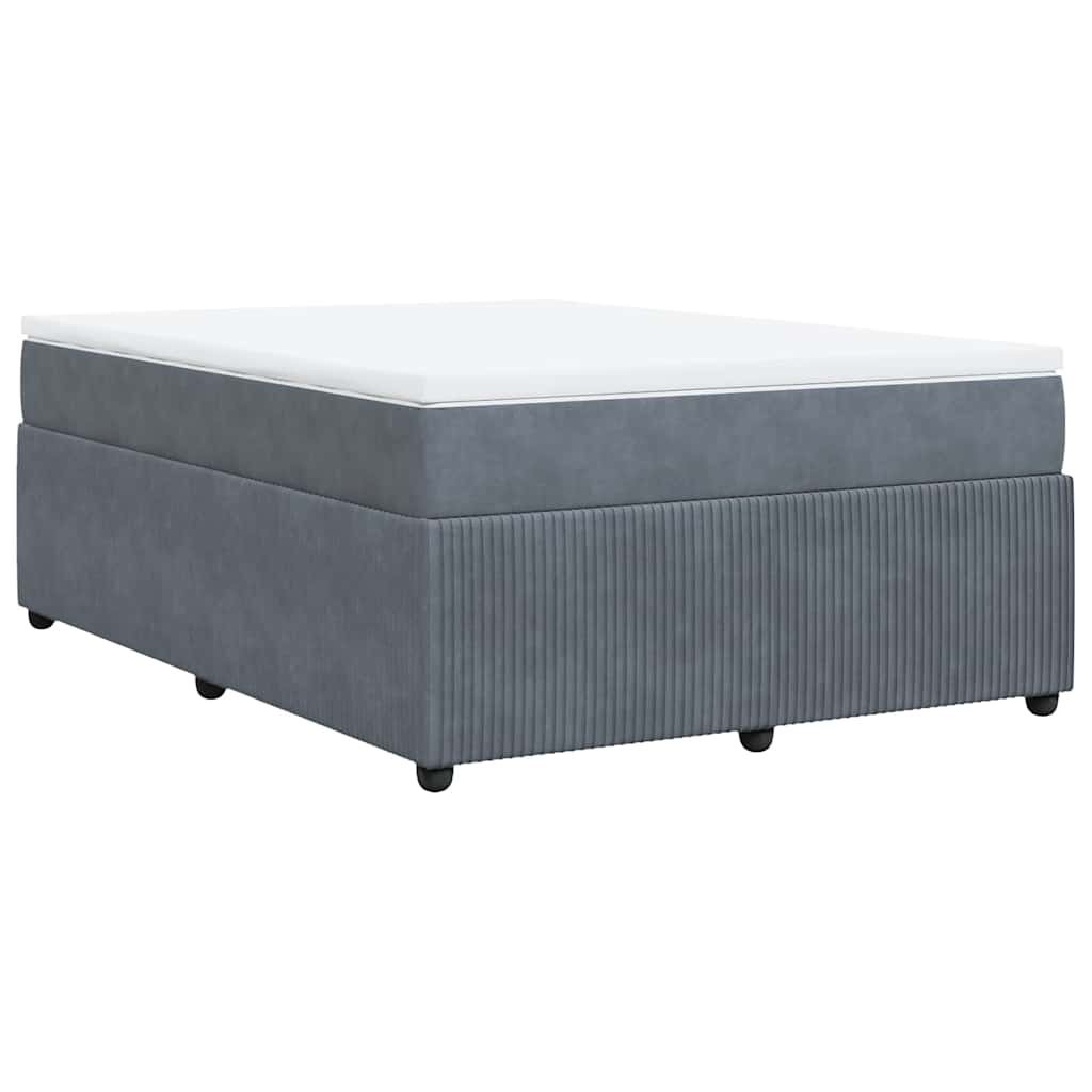 Boxspring met matras fluweel donkergrijs 140x200 cm is nu te koop bij PeponiXL, paradijselijk wonen!
