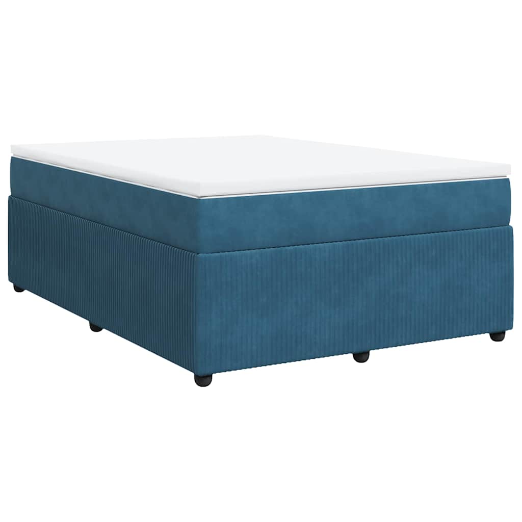 Boxspring met matras fluweel donkerblauw 140x200 cm is nu te koop bij PeponiXL, paradijselijk wonen!