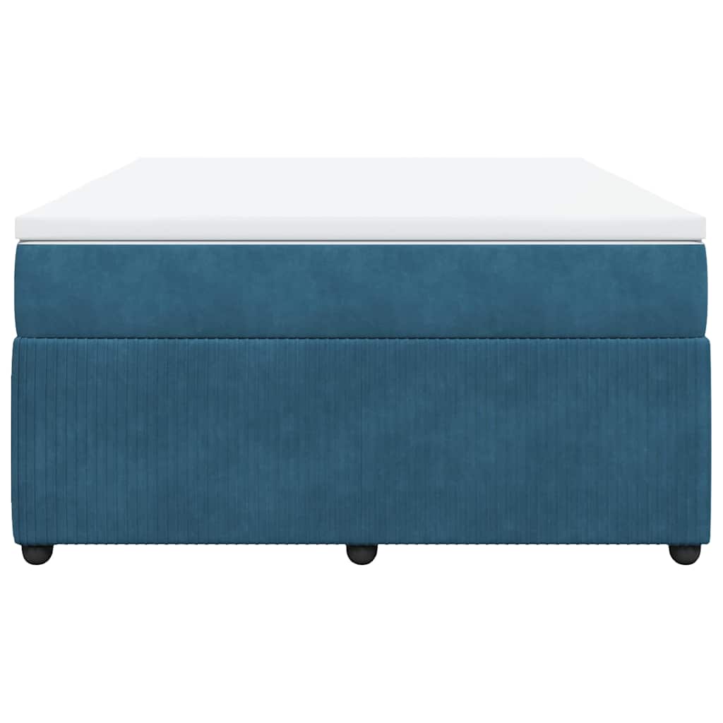 Boxspring met matras fluweel donkerblauw 140x200 cm is nu te koop bij PeponiXL, paradijselijk wonen!