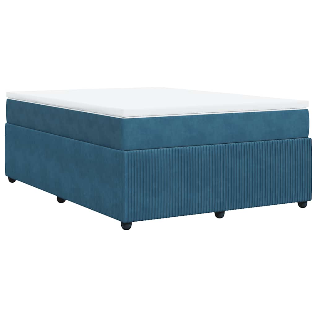 Boxspring met matras fluweel donkerblauw 140x200 cm is nu te koop bij PeponiXL, paradijselijk wonen!