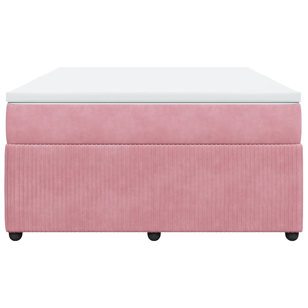 Boxspring met matras fluweel roze 140x200 cm is nu te koop bij PeponiXL, paradijselijk wonen!