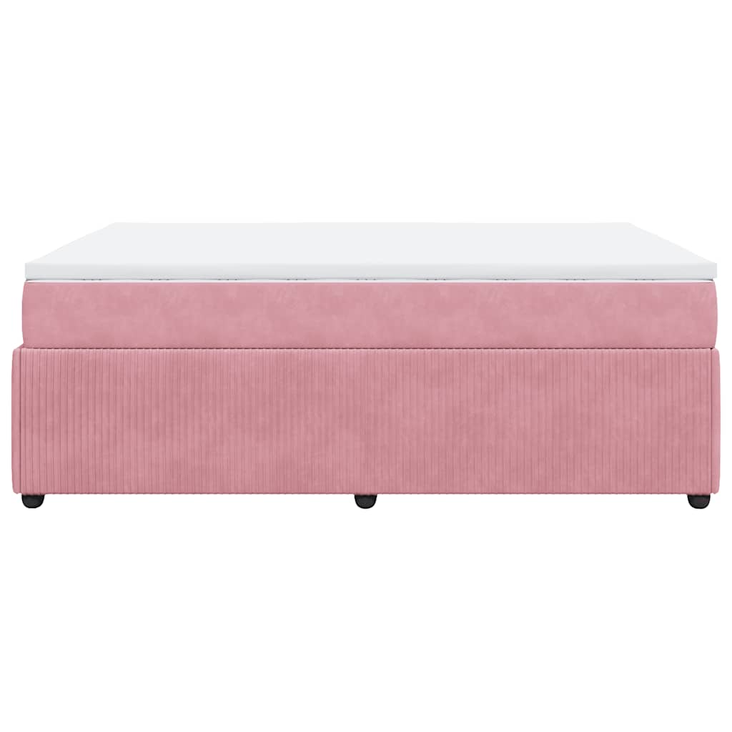 Boxspring met matras fluweel roze 140x200 cm is nu te koop bij PeponiXL, paradijselijk wonen!